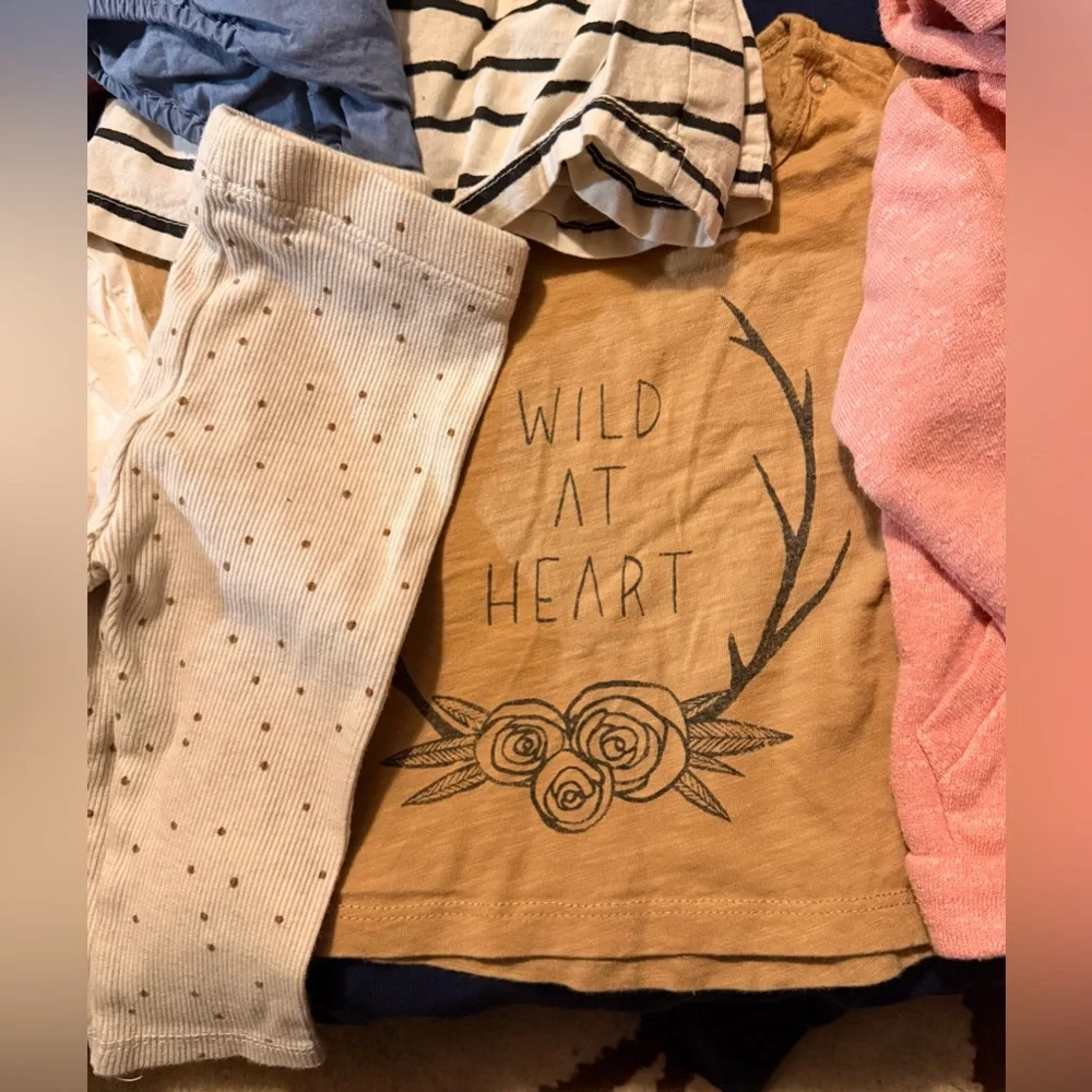 Lot of 5 baby girl outfits 3-6 months and a hoodie Zara Old Navy and Carters